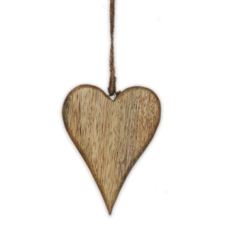 Srdce - dřevěný závěs 10,5x8cm natural