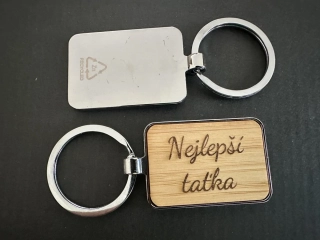 Klíčenka bambus - nerez s gravírováním