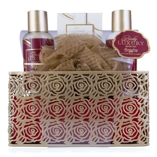 SET koupelový BODY LUXURY v kovovém koši